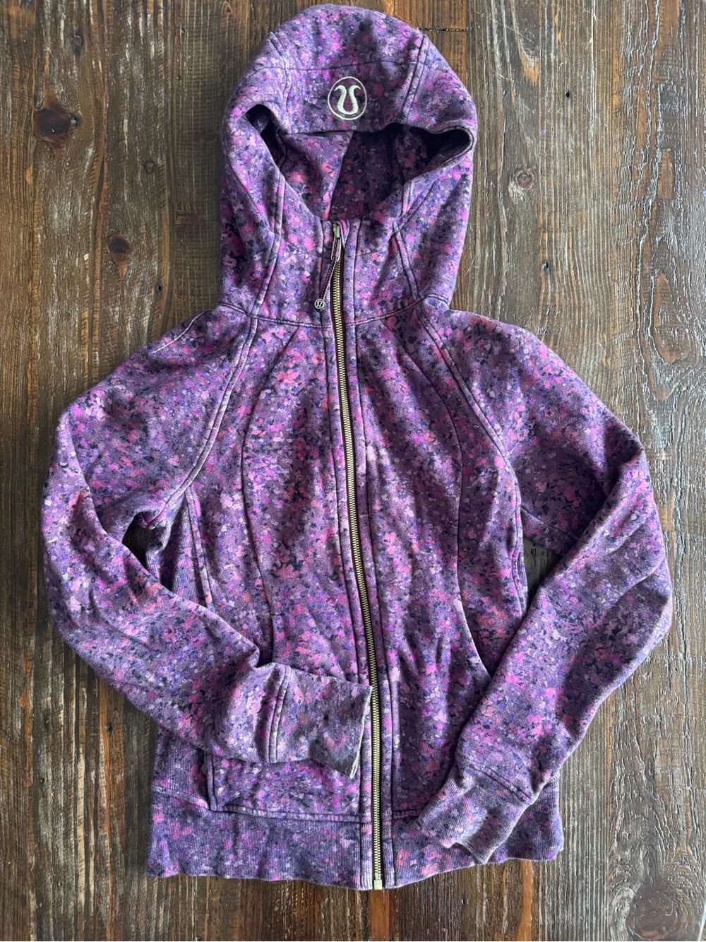 Lululemon Athletica Purple Patterned Hooded Jacket